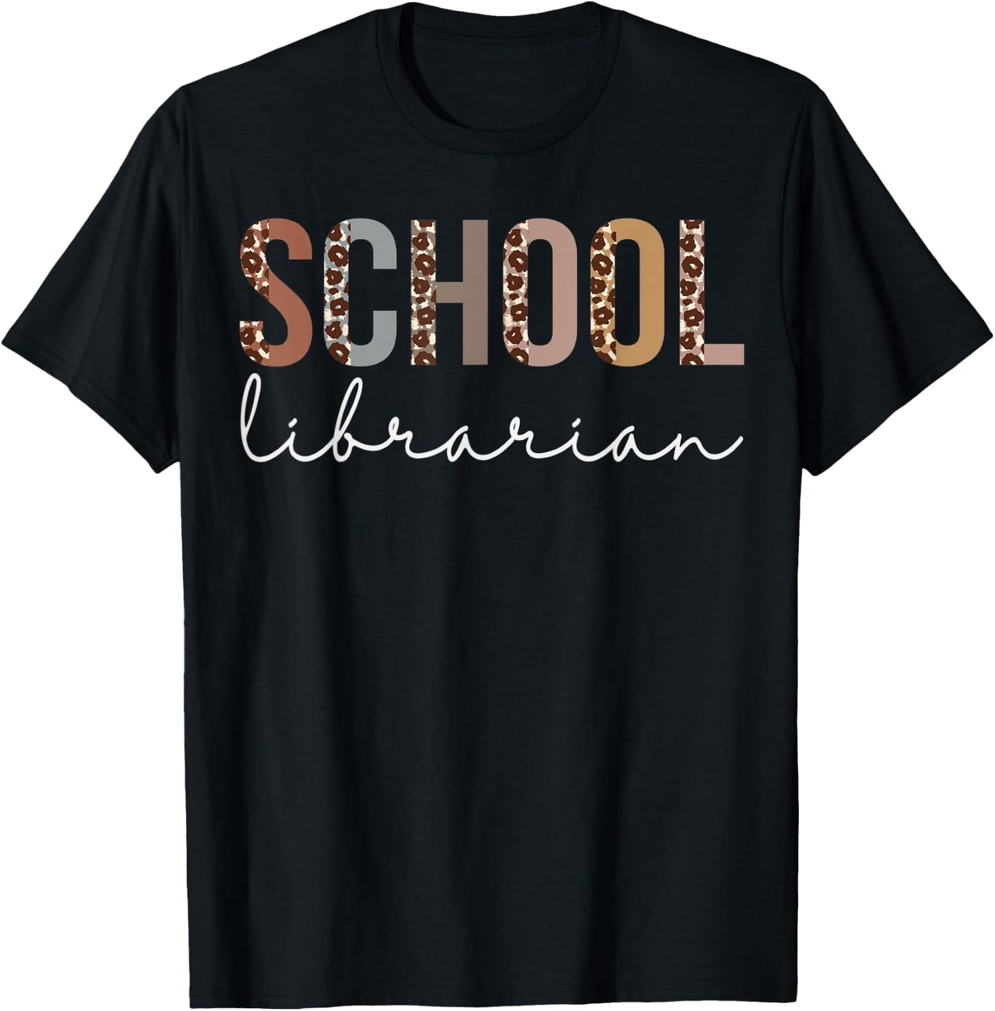 School Librarian Leopard Appreciation For Work T-Shirt - T-Shirt | Black