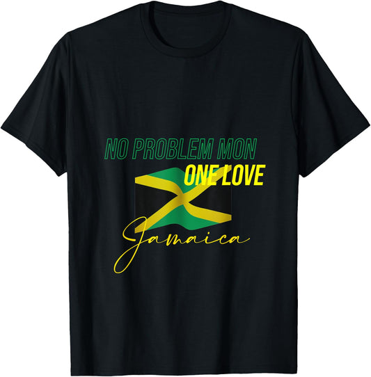 Patriotic One Love Jamaica Pride Clothing Jamaica Flag Color T-Shirt - T-Shirt | Black
