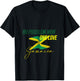 Patriotic One Love Jamaica Pride Clothing Jamaica Flag Color T-Shirt - T-Shirt | Black
