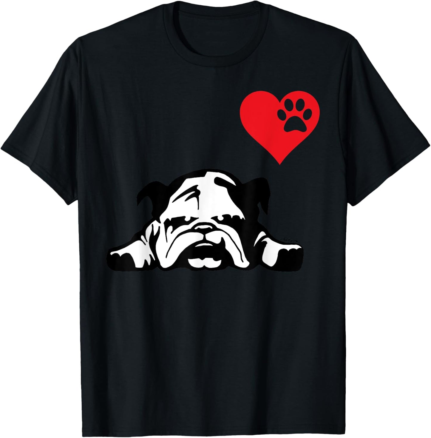English Bulldog I LOVE MY ENGLISH BULLDOG DOG Men Women Girls Kids T-Shirt - T-Shirt | Black