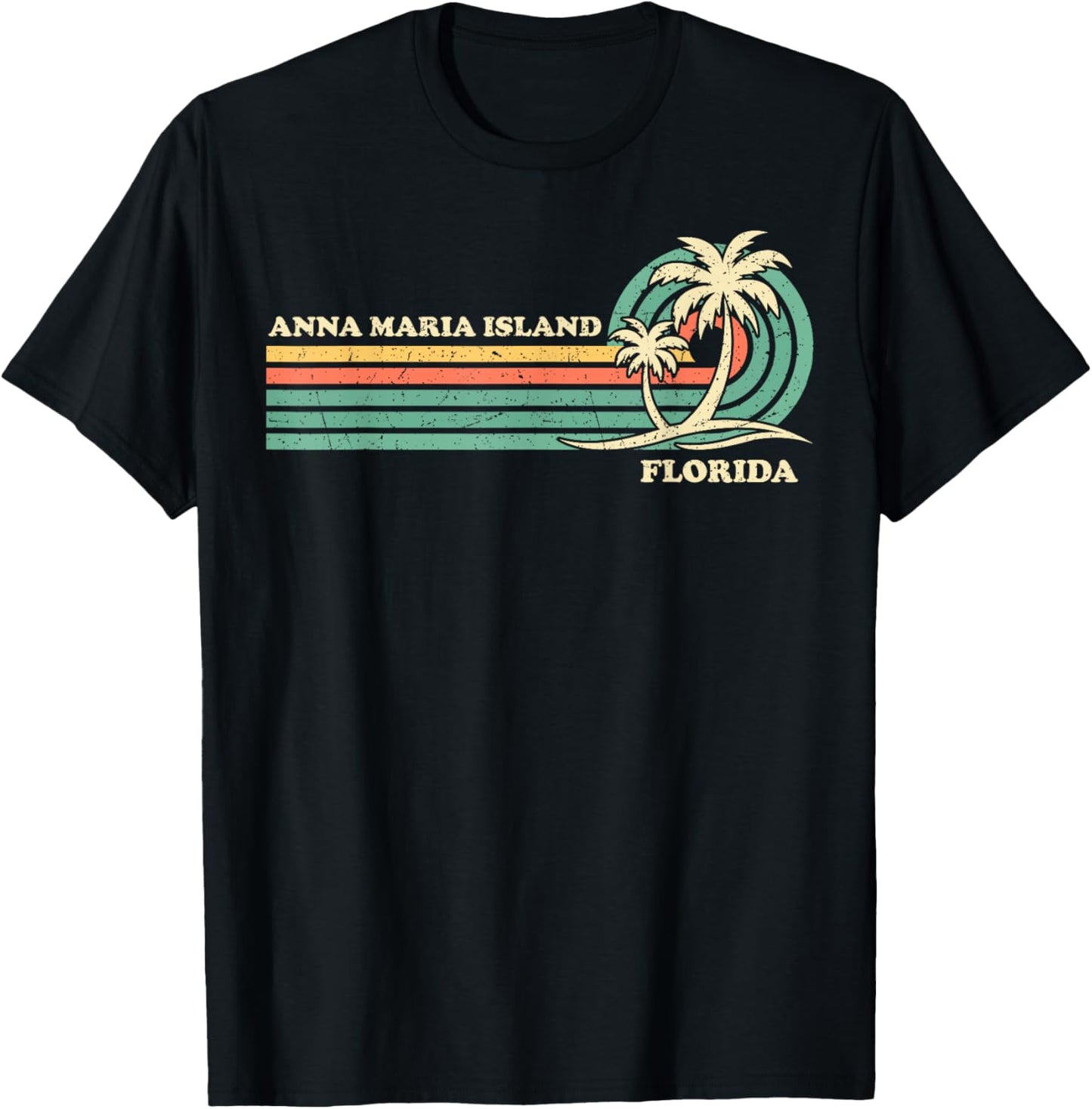 Vintage Retro Summer Vacation Florida Anna Maria Island Women Girls Kids T-Shirt - T-Shirt | Black