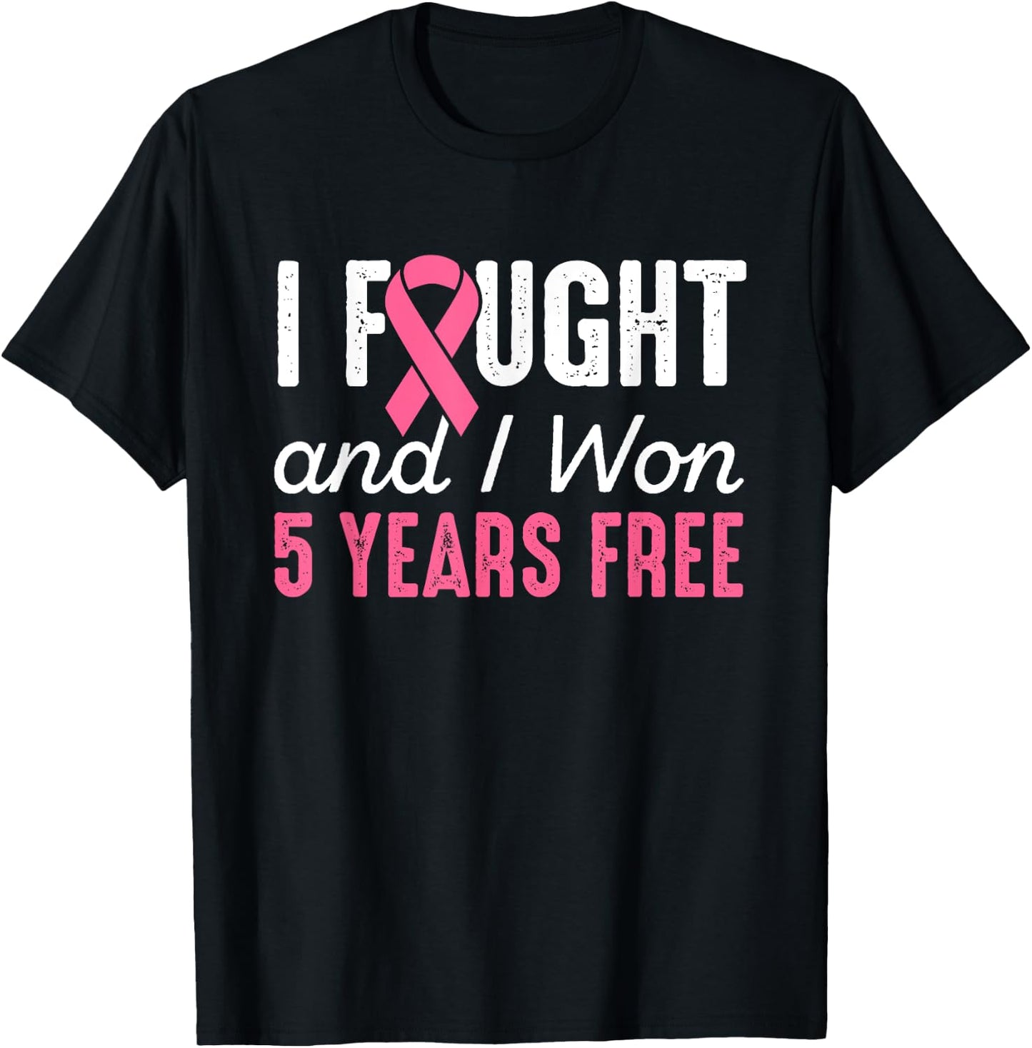 Breast Cancerversary 5 Years Breast Cancer Free Shirt Gift T-Shirt - T-Shirt | Black