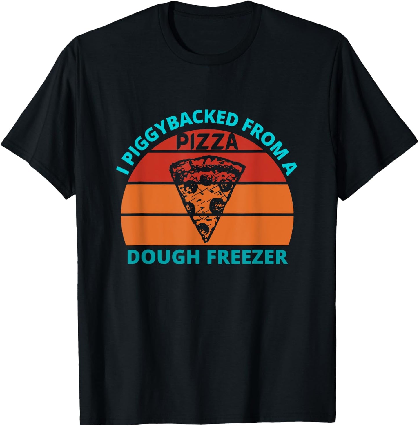 I piggybacked from a dough freezer - retro sunset T-Shirt - T-Shirt | Black