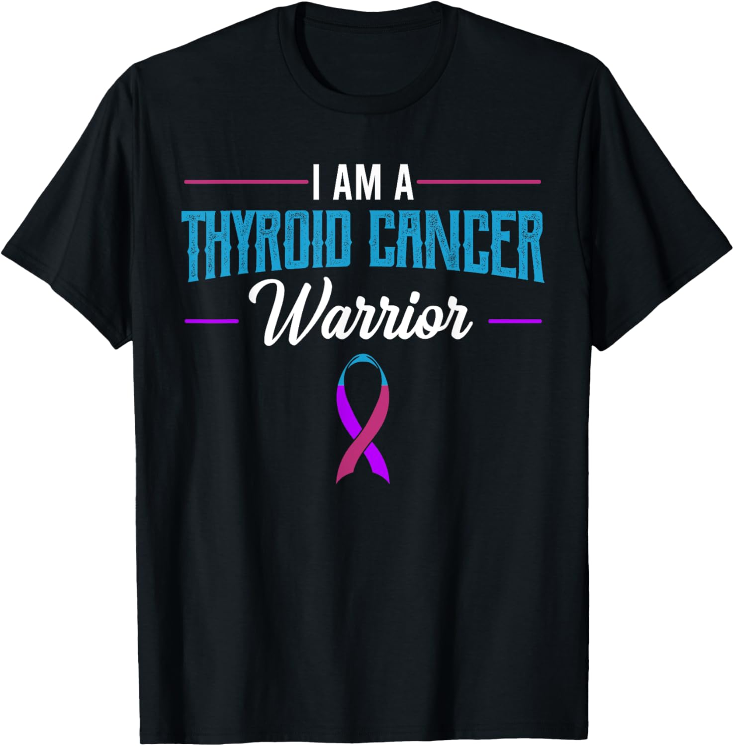 I Am A Thyroid Cancer Warrior Awareness Endocrinologist Gift T-Shirt - T-Shirt | Black