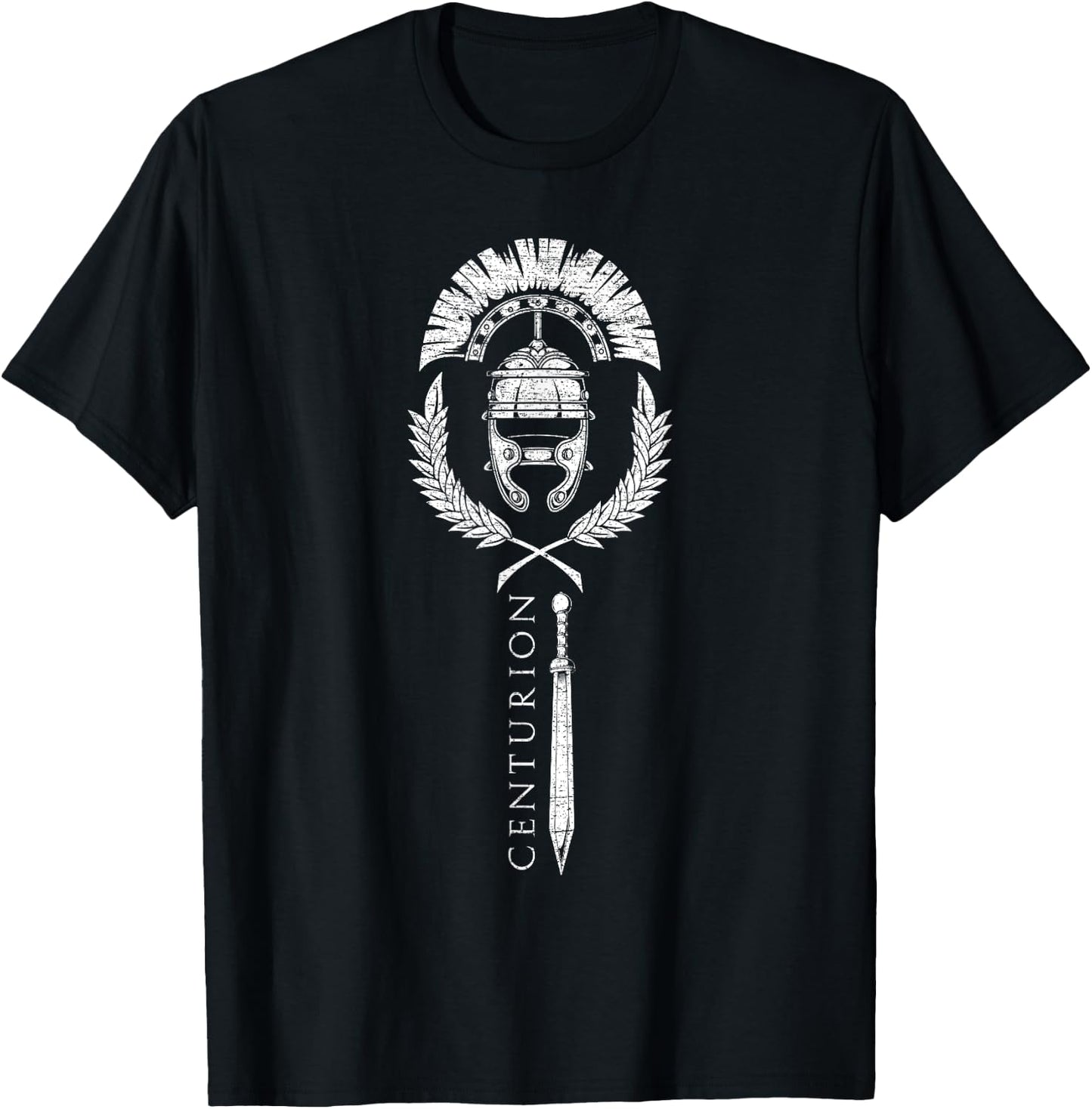 SPQR Designs Roman Centurion - Men's Black Classic Fit Short Sleeve - Small T-Shirt - T-Shirt | Black