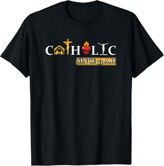 Catholic Shirt - 33 AD - Nativity T-Shirt - T-Shirt | Black