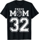 Number 32 Custom Proud Basketball Mom Personalized T-Shirt - T-Shirt | Black