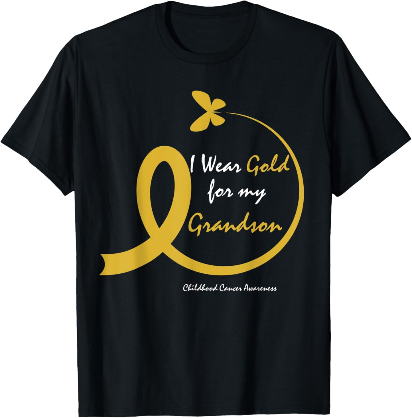 Women I Wear Gold For My Grandson Childhood Cancer Awareness T-Shirt - T-Shirt | Black