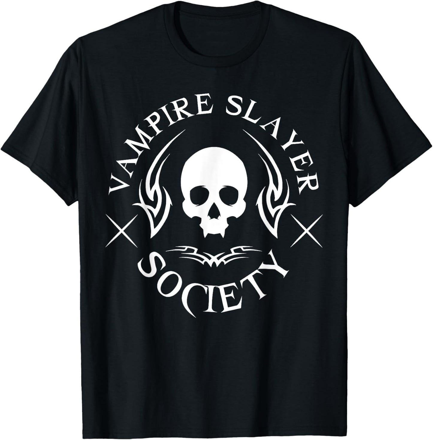 Halloween Vampire Slayer Society Vampire Hunter Skull Funny T-Shirt - T-Shirt | Black