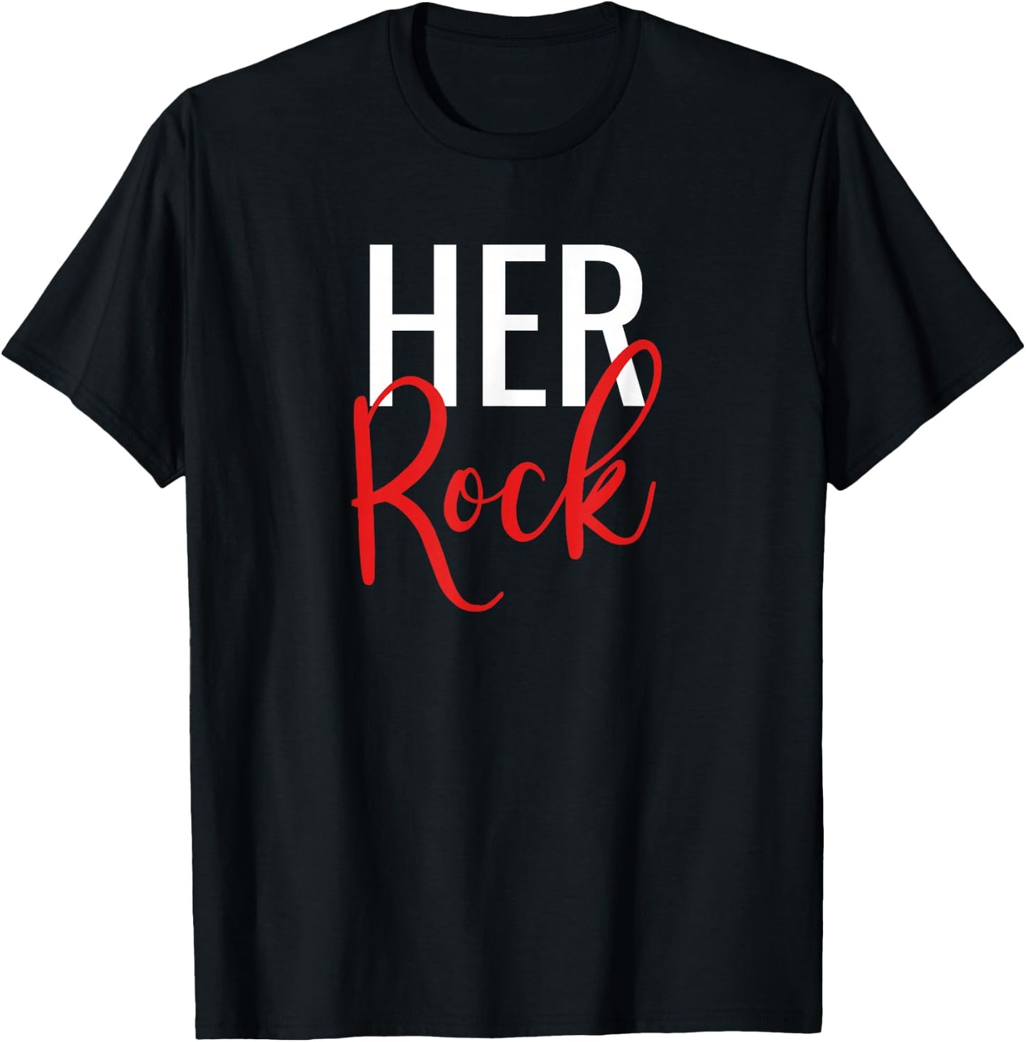 Her Rock His Peace Matching Couples T-Shirt - T-Shirt | Black