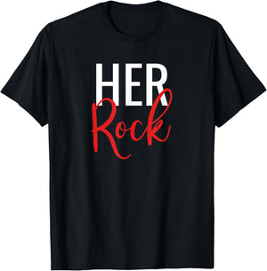Her Rock His Peace Matching Couples T-Shirt - T-Shirt | Black