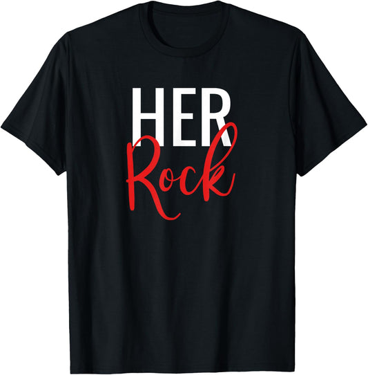 Her Rock His Peace Matching Couples T-Shirt - T-Shirt | Black