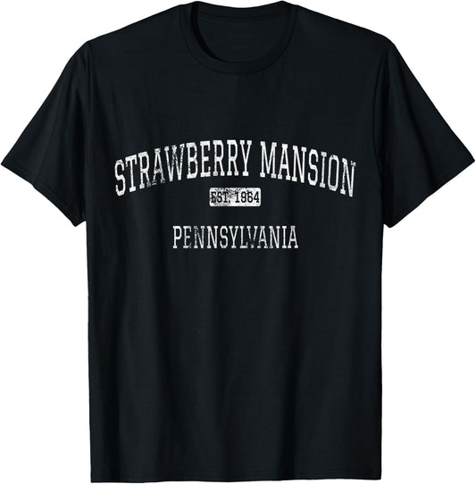 Strawberry Mansion Pennsylvania Philadelphia PA Vintage T-Shirt - T-Shirt | Black