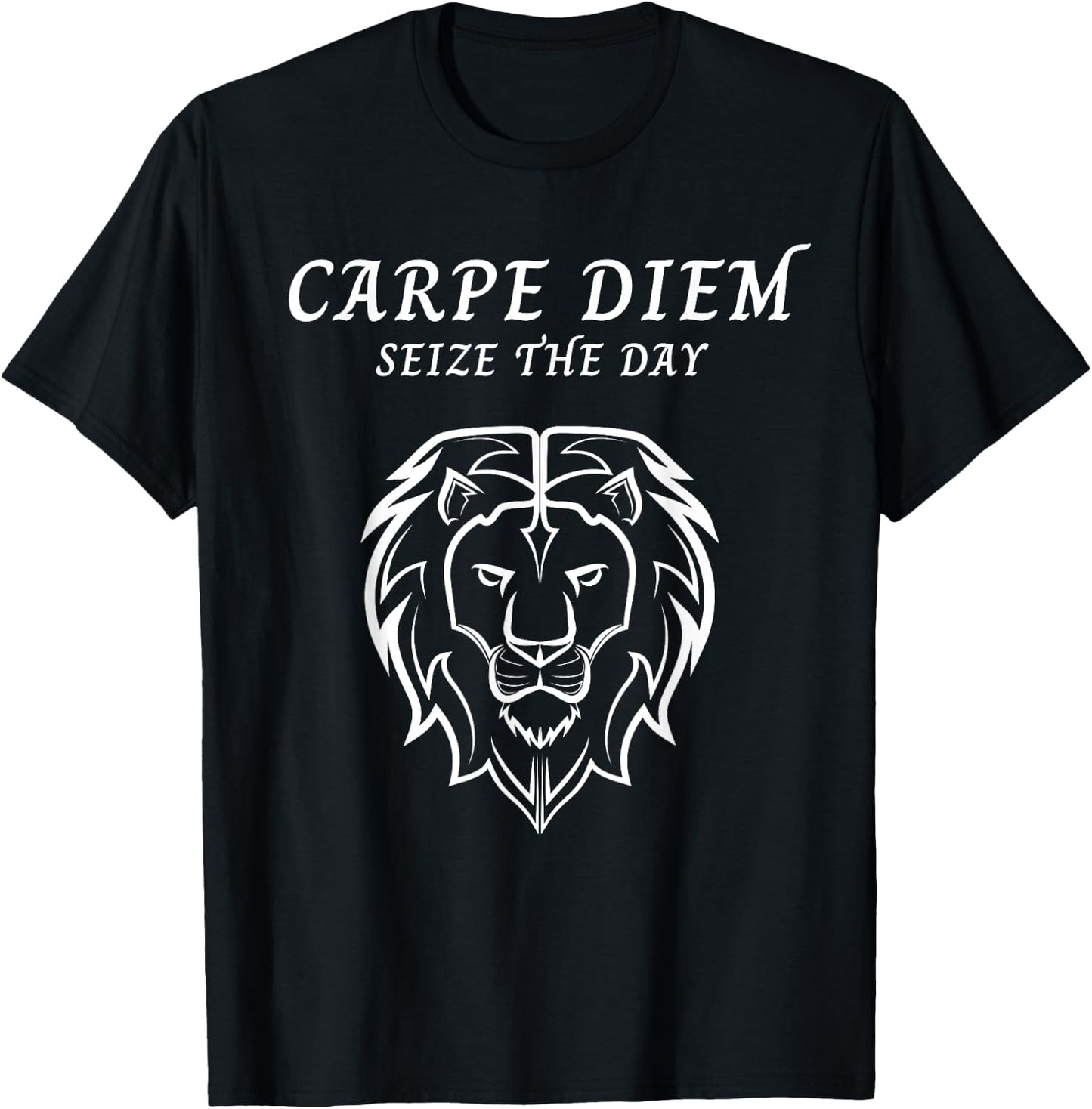 Carpe Diem Seize The Day Lion Workout Motivation Shirt T-Shirt - T-Shirt | Black