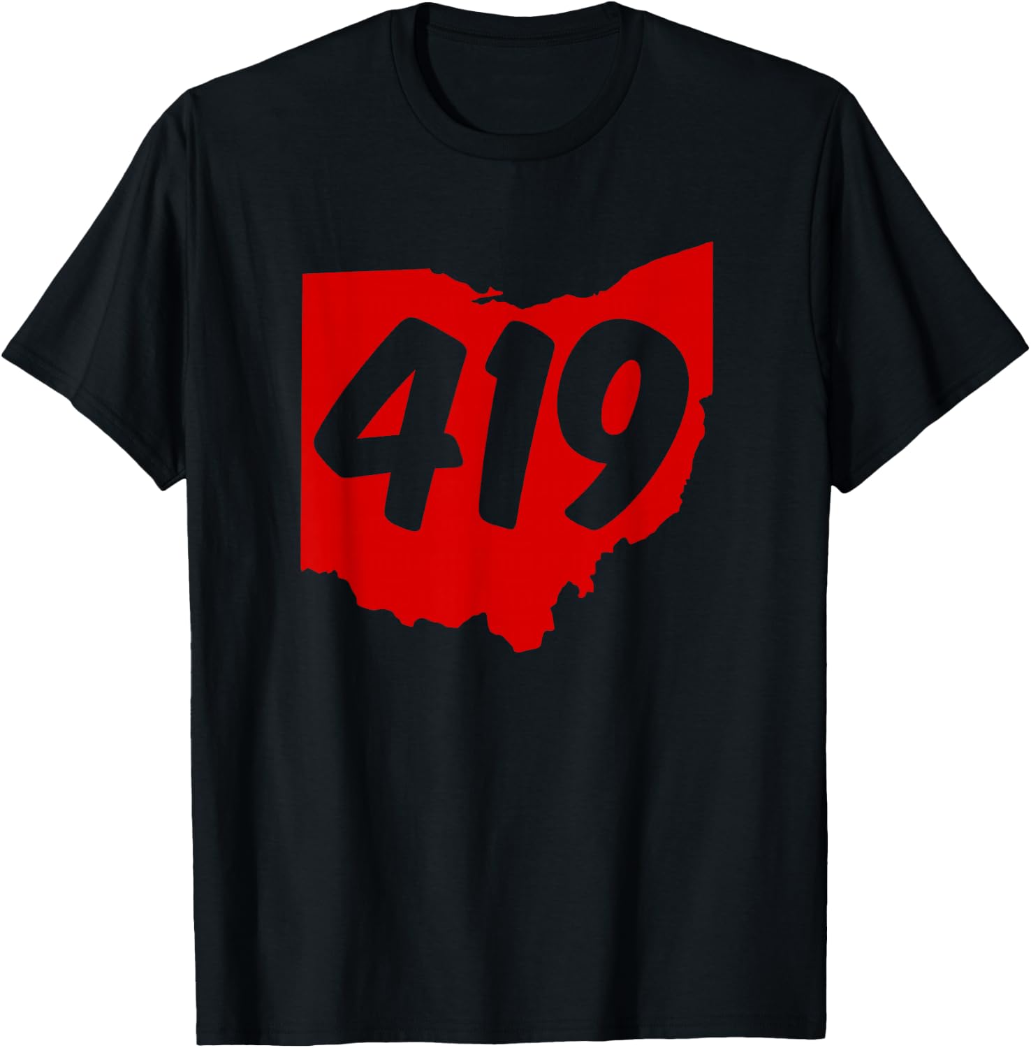 Toledo Sandusky Mansfield 419 Area Code Ohio T-Shirt - T-Shirt | Black