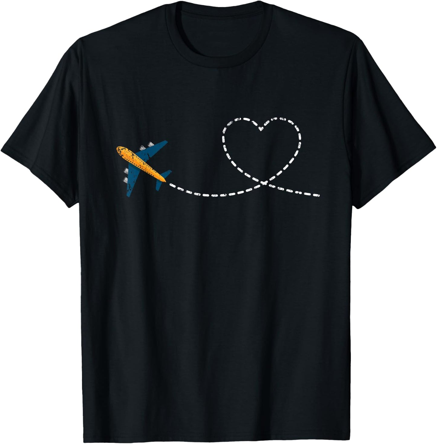 Aeroplane Heart Valentine's Day Gift Pilot T-Shirt - T-Shirt | Black