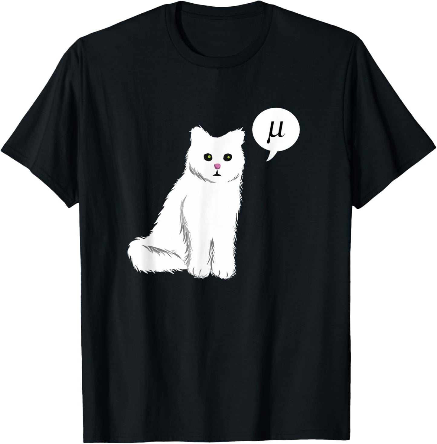 Funny Cat Pun Saying Mu Meow Women Girls Kids T-Shirt - T-Shirt | Black