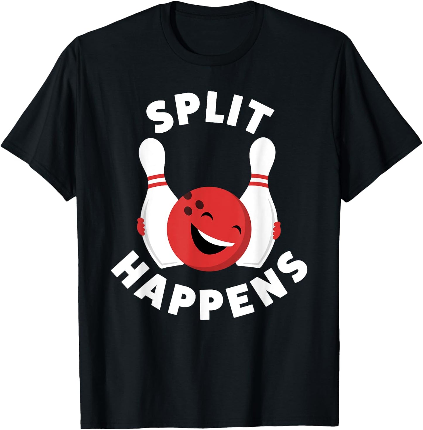 Split Happens | Funny Bowling Shirt T-Shirt - T-Shirt | Black