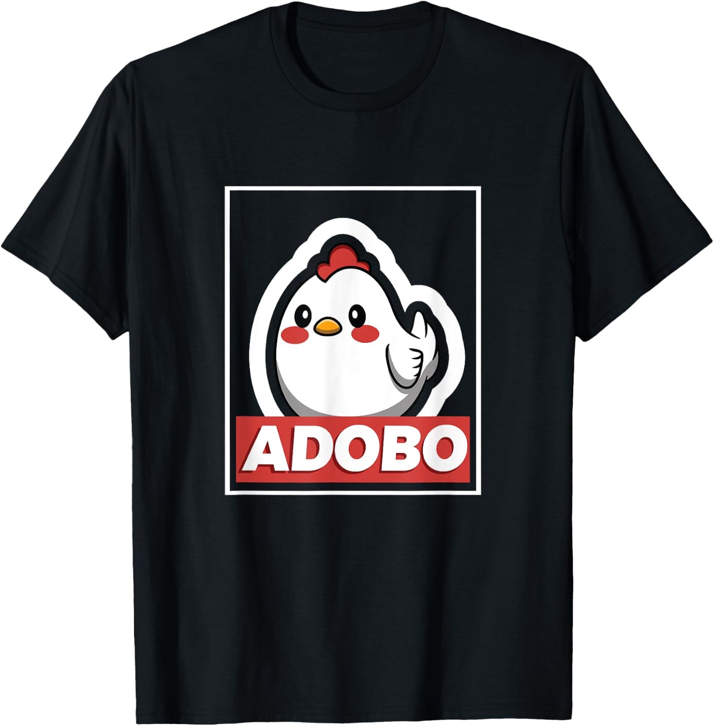 Adobo Chicken Kawaii Philippines Shirt Filipino Food Gift T-Shirt - T-Shirt | Black