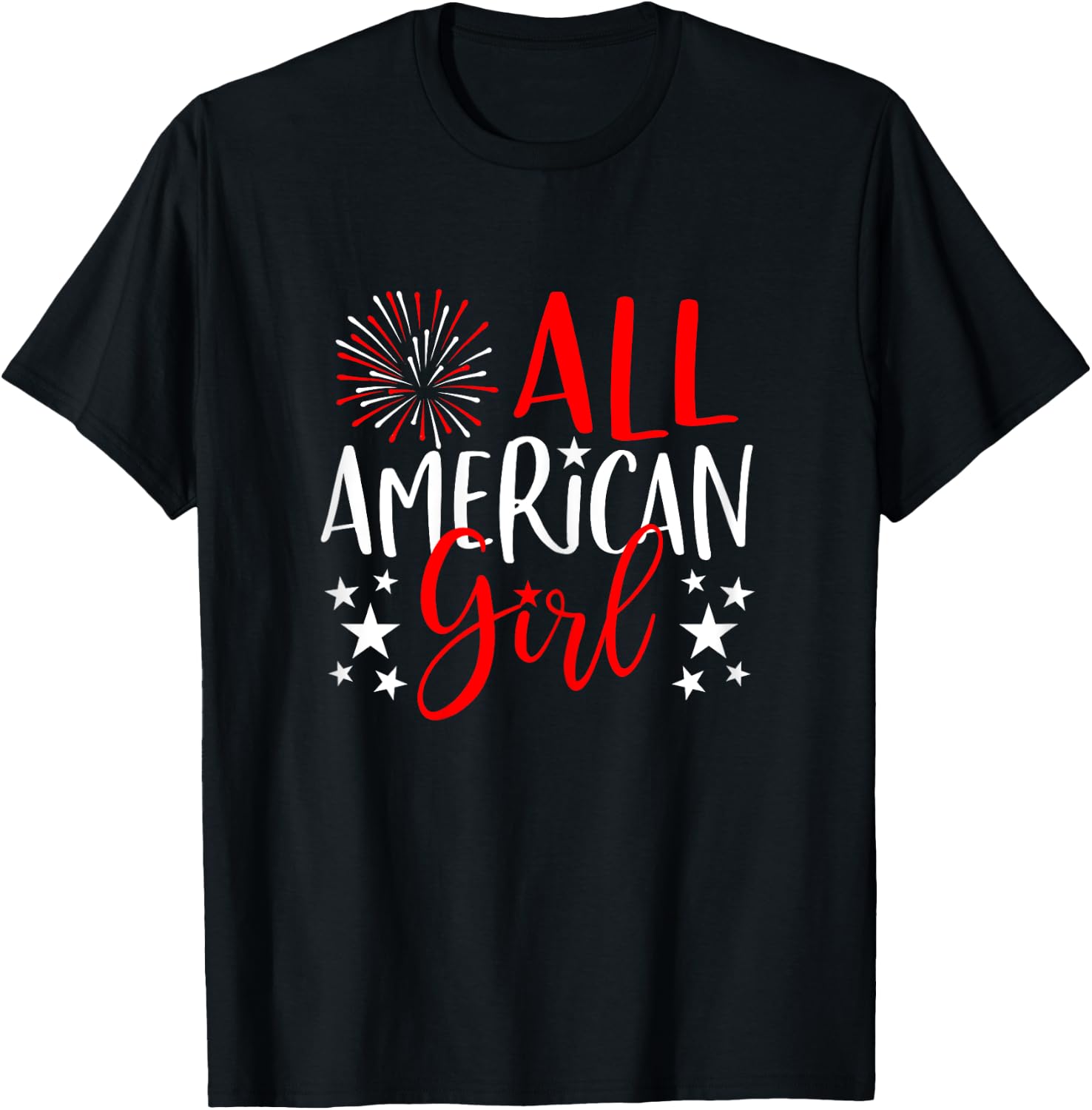 4th of July Family Matching Shirts All-American Girl T-Shirt - T-Shirt | Black