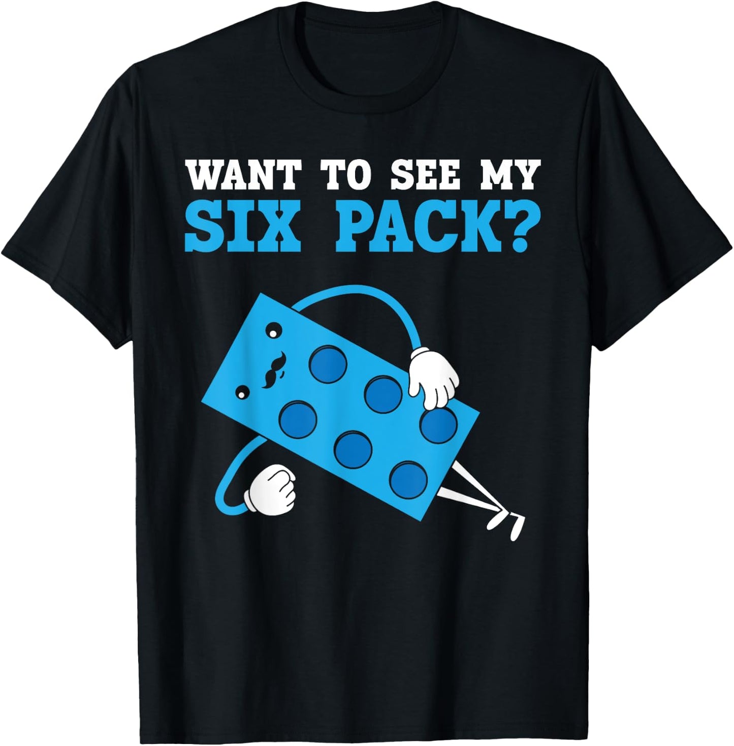 Want To See My Six Pack Bricks Lover Master Builder T-Shirt - T-Shirt | Black