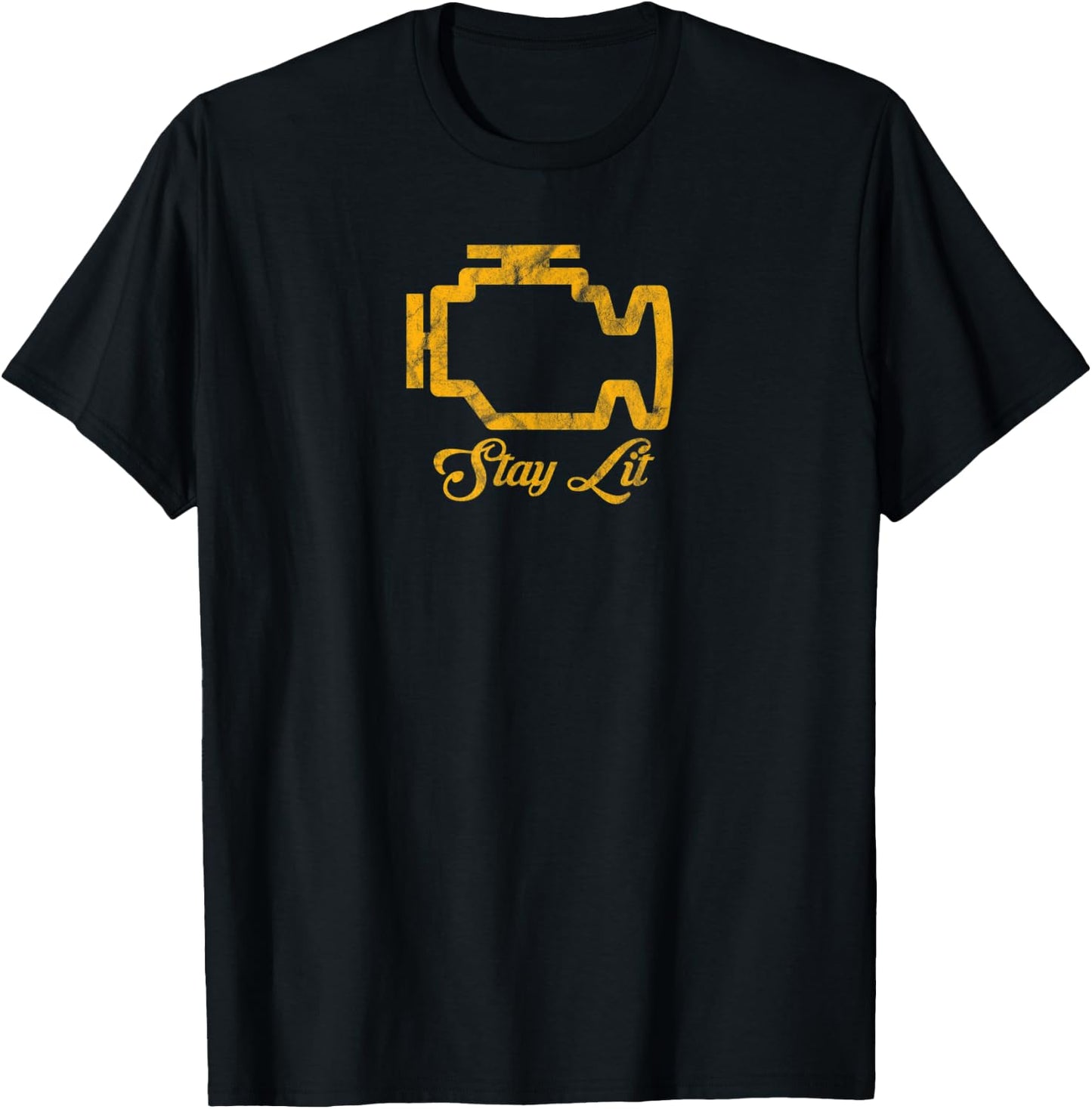 Stay Lit CEL Check Engine Light JDM Hot Rod Streetware T-Shirt - T-Shirt | Black