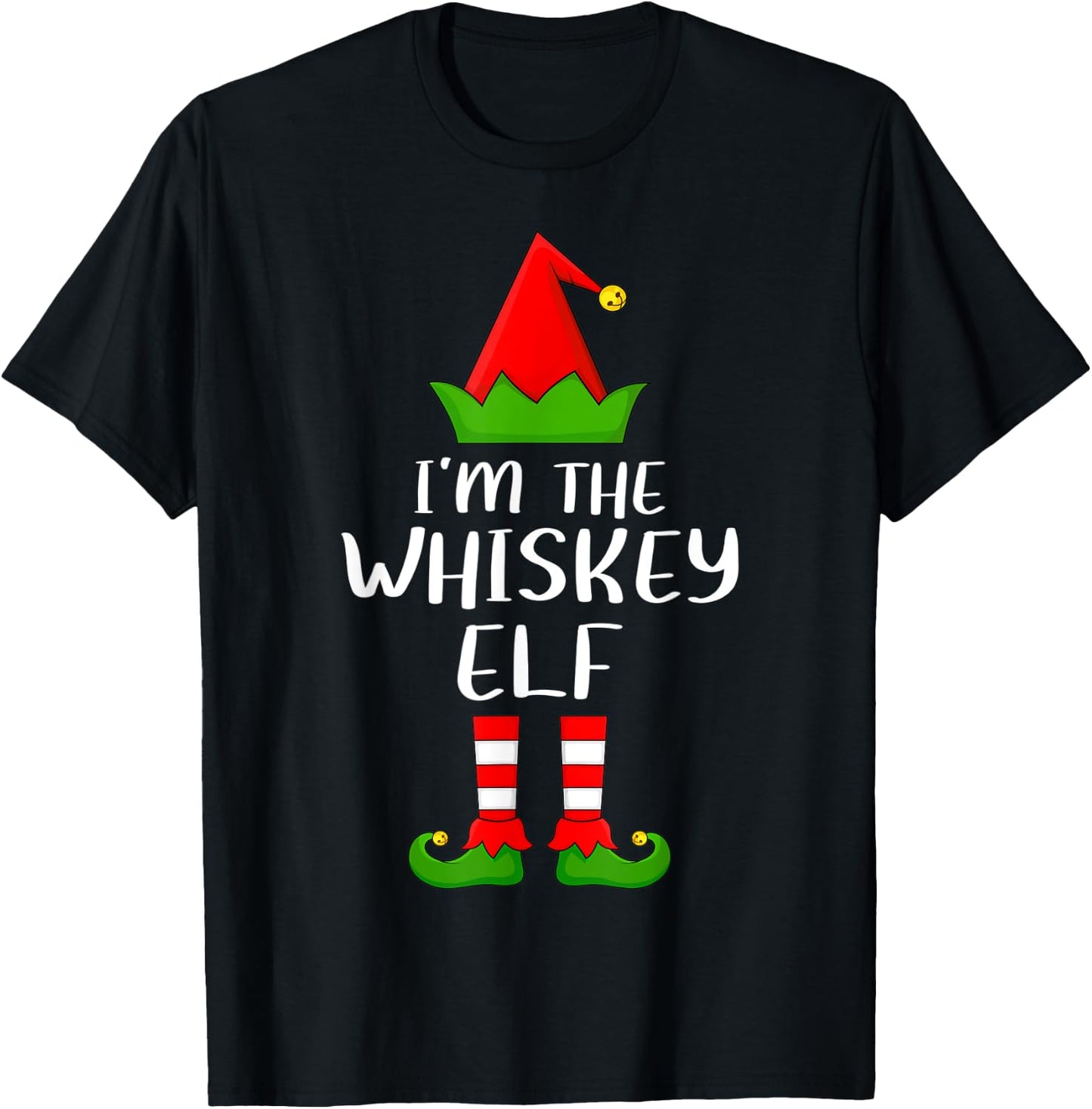 Funny Matching Family I'm The Whiskey Elf Christmas T-Shirt - T-Shirt | Black