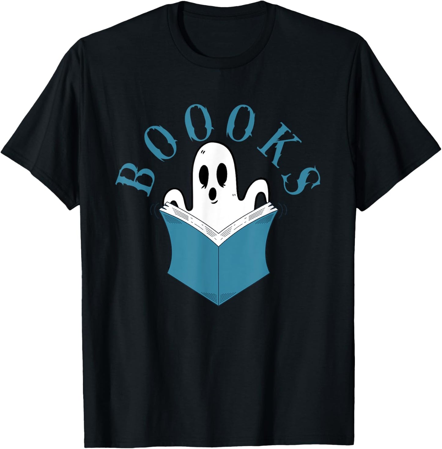 Reading Ghost Boooooks Scary Library Halloween Librarian T-Shirt - T-Shirt | Black