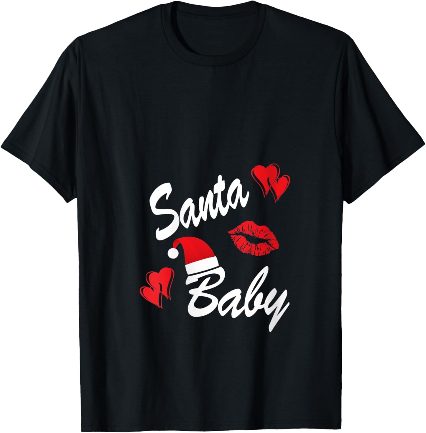 Santa Baby Christmas Design for Moms Who Love Their Santas V-Neck T-Shirt - T-Shirt | Black