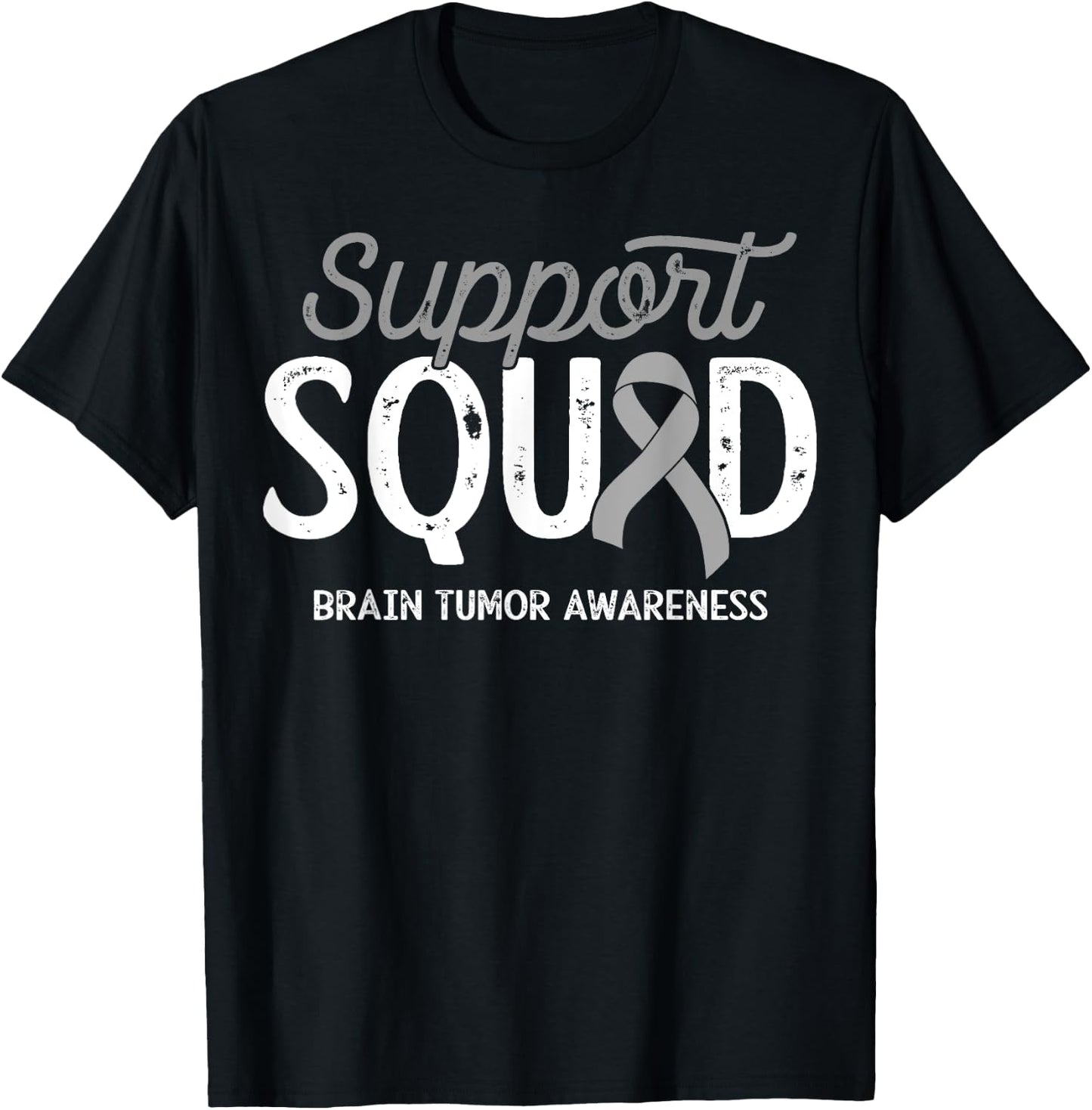 Brain Tumor Awareness Support Squad Warrior Survivor Crew T-Shirt - T-Shirt | Black