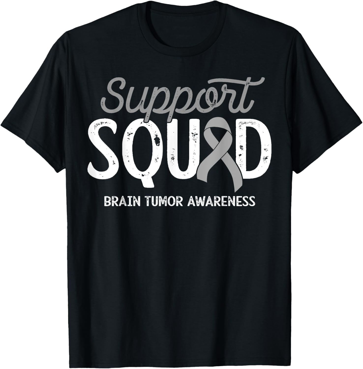 Brain Tumor Awareness Support Squad Warrior Survivor Crew T-Shirt - T-Shirt | Black