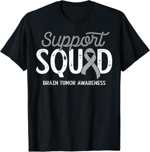 Brain Tumor Awareness Support Squad Warrior Survivor Crew T-Shirt - T-Shirt | Black