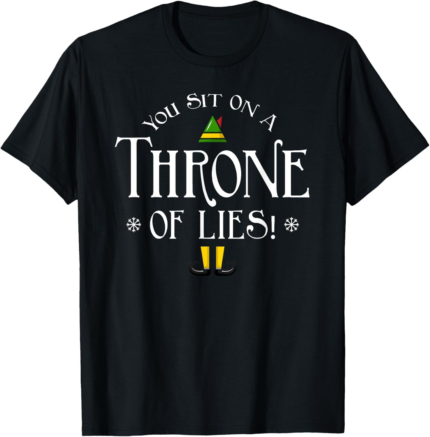 You Sit On A Throne Of Lies! Funny Christmas Fake Santa Gift T-Shirt - T-Shirt | Black