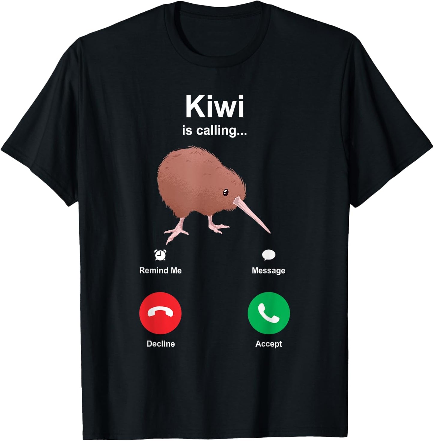 Kiwi Is Calling Kiwi Bird T-Shirt - T-Shirt | Black