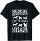 Dog Lover Cat Lover Rescue Save Love Animal Rescue Awareness Women Kids T-Shirt - T-Shirt | Black