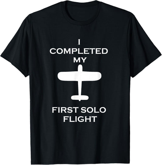 I COMPLETED MY FIRST SOLO FLIGHT with vintage plane T-Shirt - T-Shirt | Black