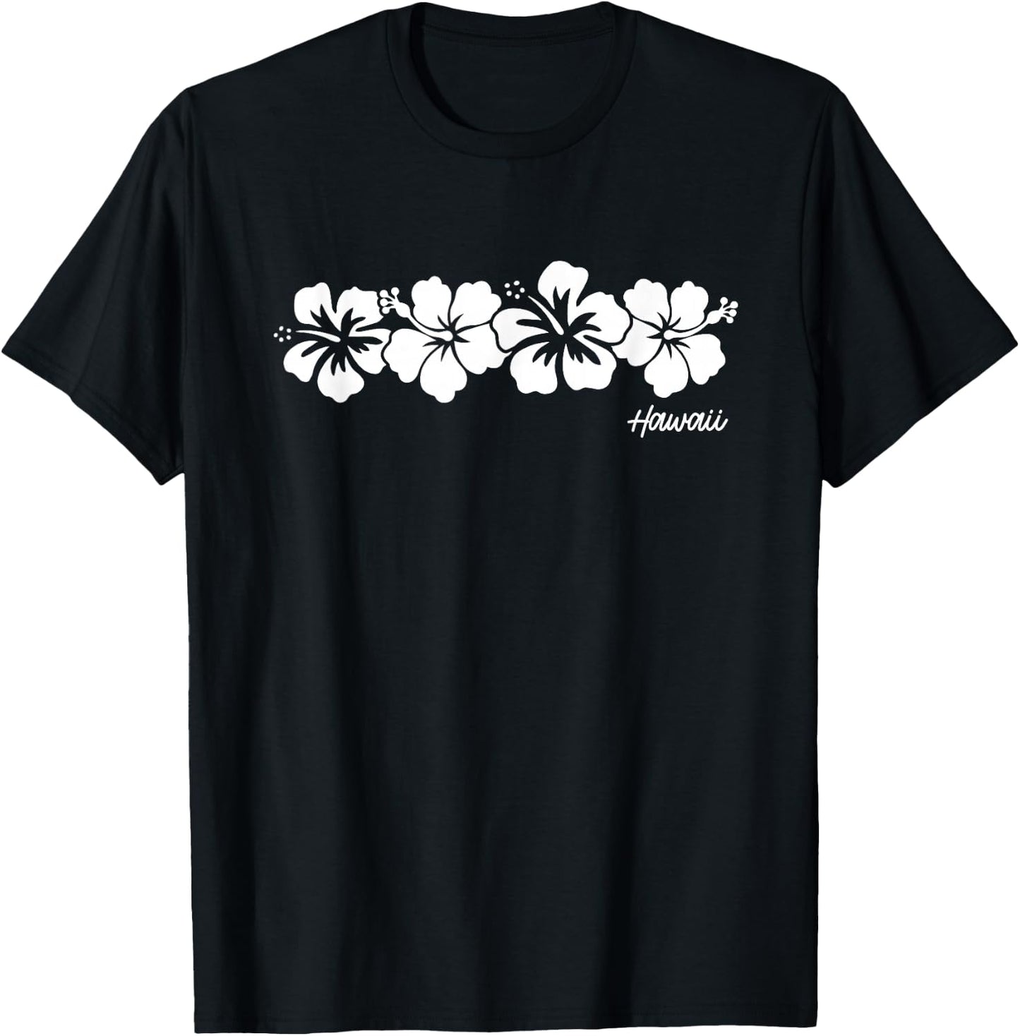Hawaii Souvenir Hibiscus Flower Hawaiian Girls Boys Graphic T-Shirt - T-Shirt | Black