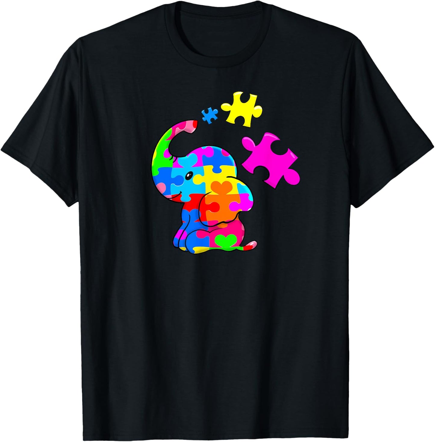Cute Autism Elephant Autism Awareness Autistic T-Shirt - T-Shirt | Black