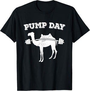 Pump Day Camel Funny Fitness Exercise Workout Gym Freak T-Shirt - T-Shirt | Black