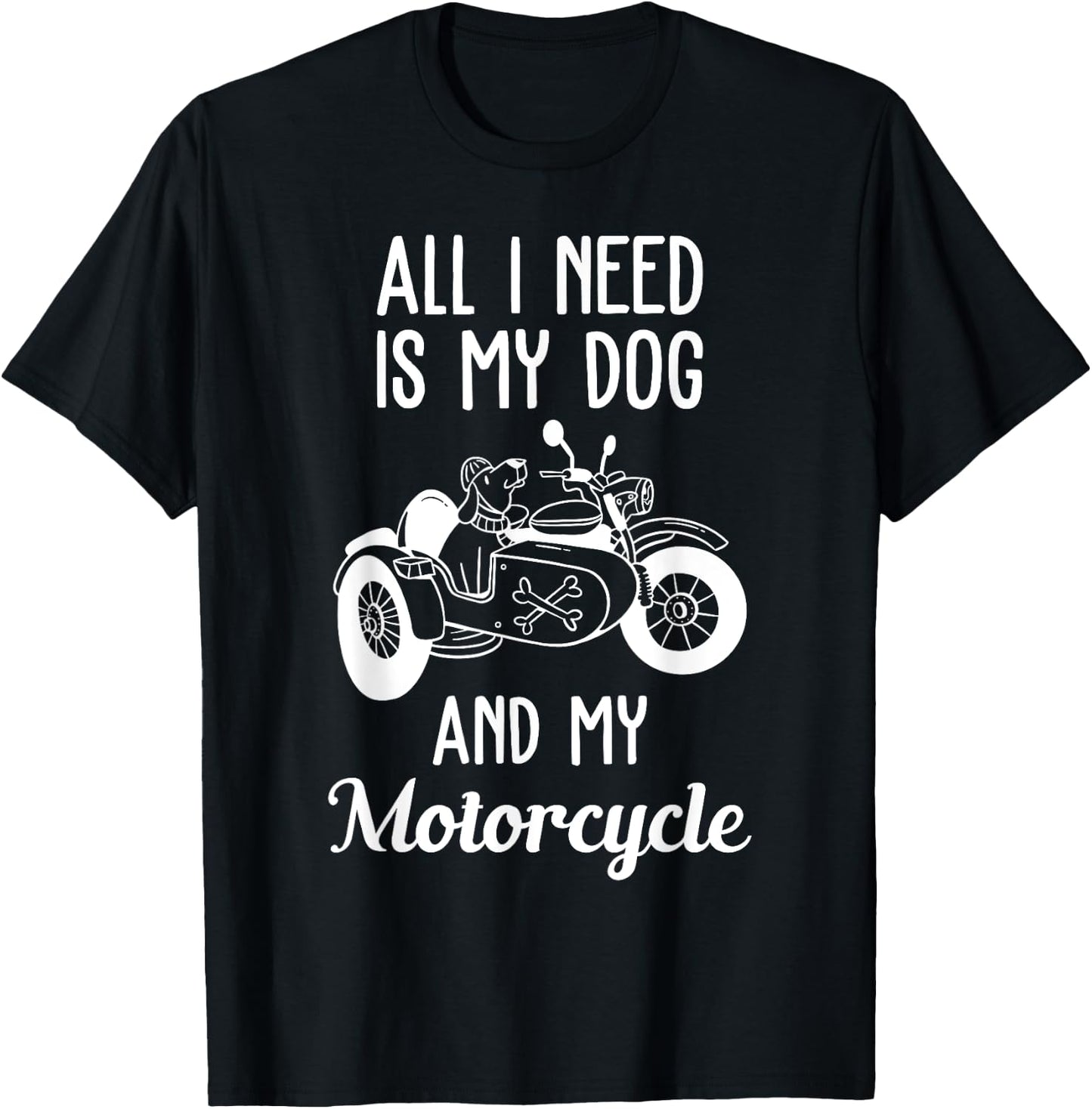 Motorbike Dog Lovers Motorcyclists Men Women T-Shirt - T-Shirt | Black
