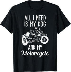 Motorbike Dog Lovers Motorcyclists Men Women T-Shirt - T-Shirt | Black