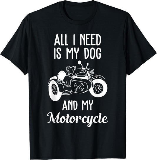 Motorbike Dog Lovers Motorcyclists Men Women T-Shirt - T-Shirt | Black