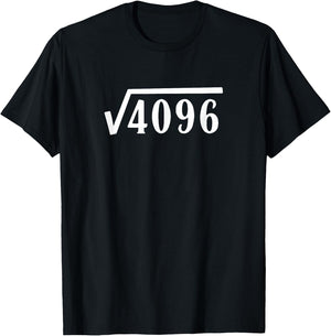 Square Root 64 Year Old Gift Funny Teacher 64th Birthday Women Girls Kids T-Shirt - T-Shirt | Black