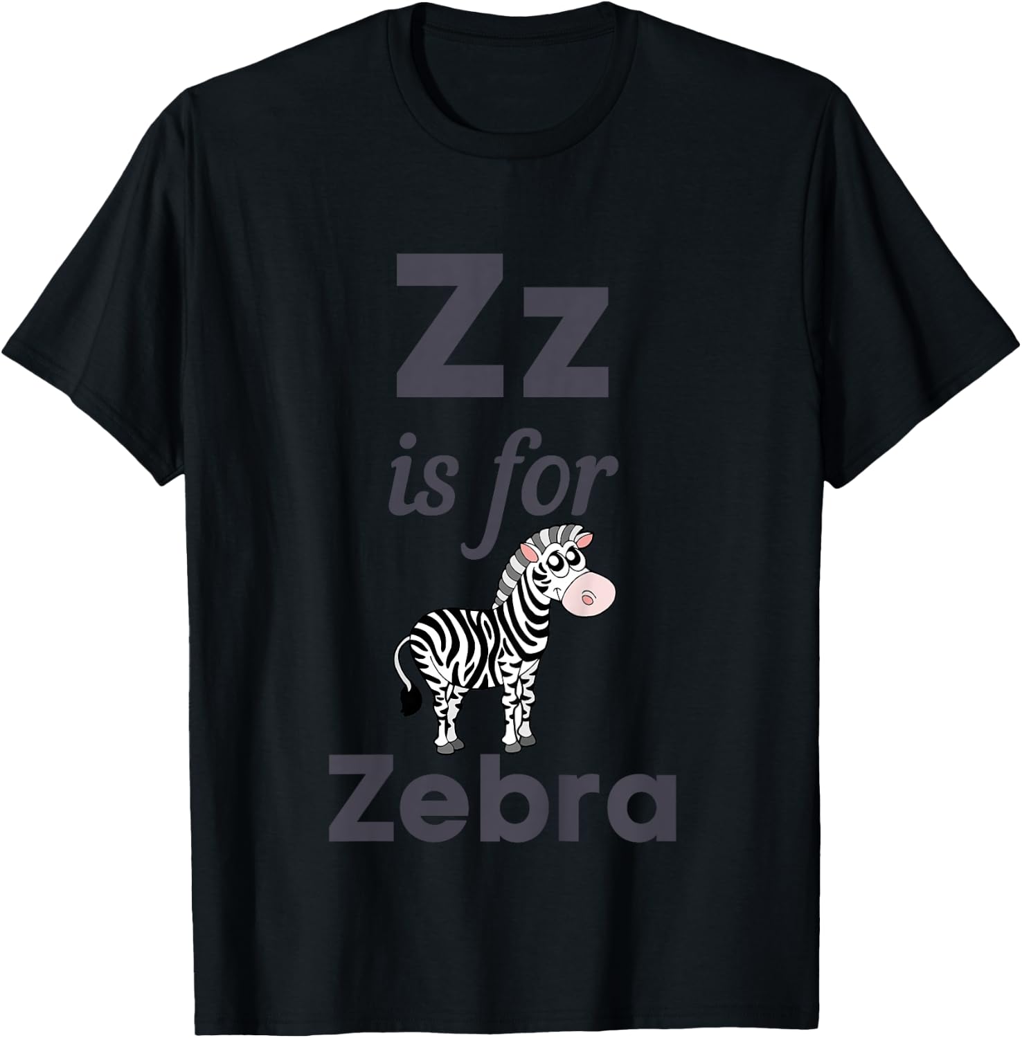 Kids Z is for Zebra Preschool Kindergarten Teacher Student Kid T-Shirt - T-Shirt | Black