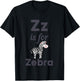 Kids Z is for Zebra Preschool Kindergarten Teacher Student Kid T-Shirt - T-Shirt | Black