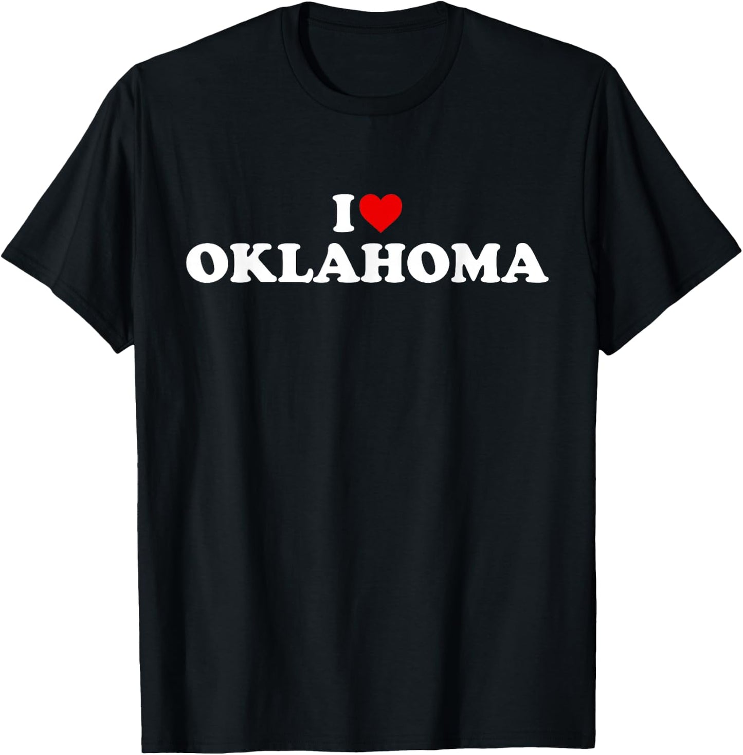 I Love OKLAHOMA Heart T-Shirt - T-Shirt | Black