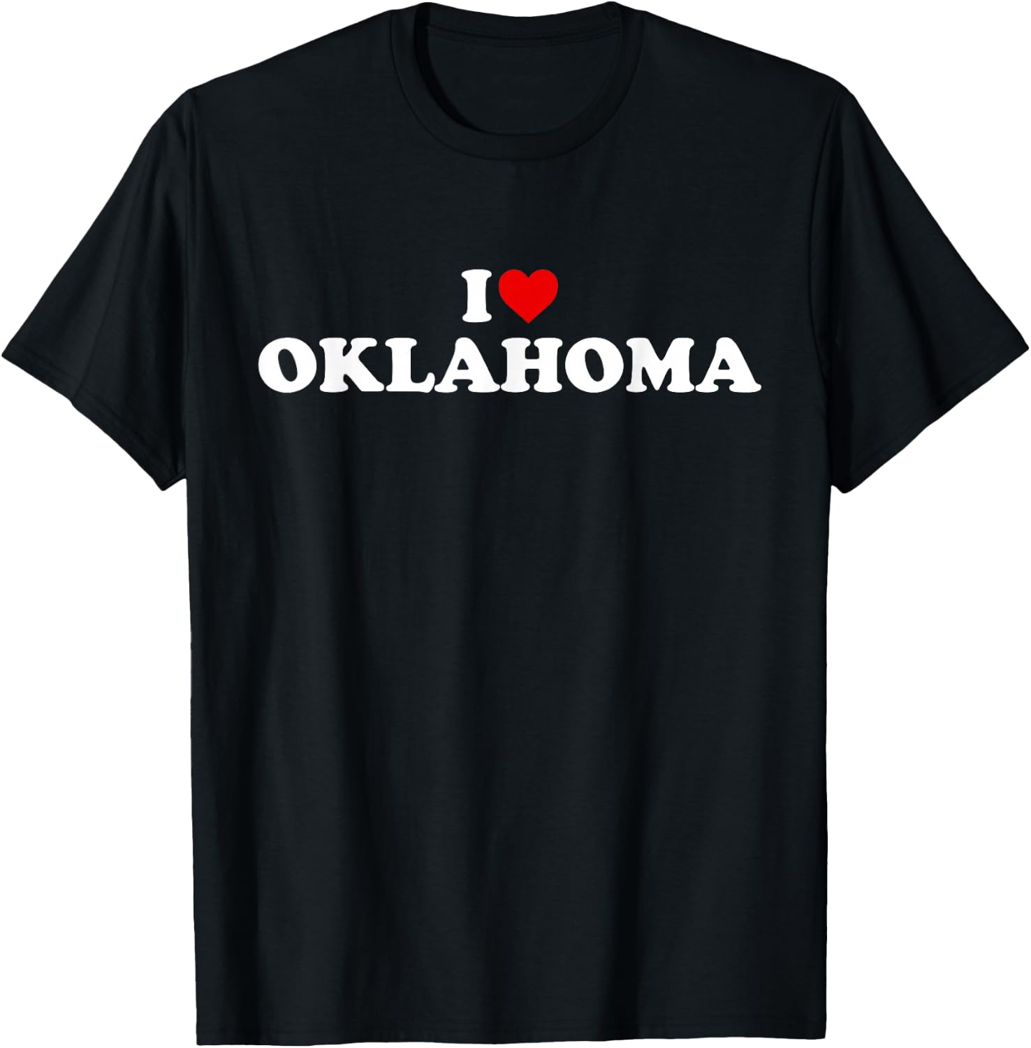 I Love OKLAHOMA Heart T-Shirt - T-Shirt | Black