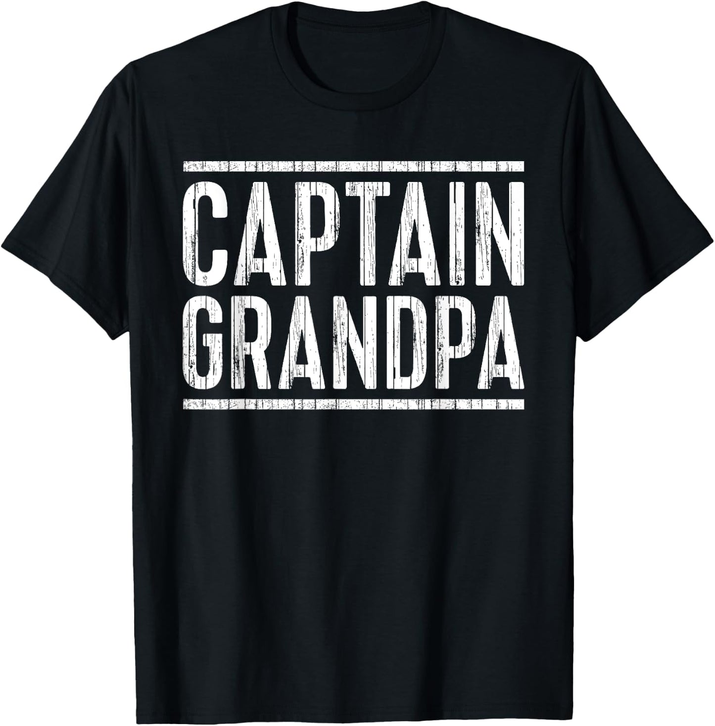 Captain Grandpa Shirt Men Fathers Day Boating T-Shirt - T-Shirt | Black