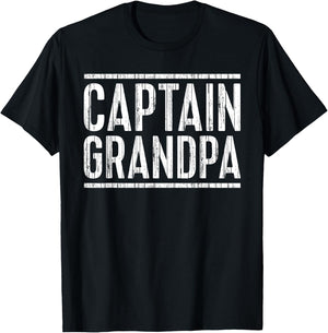Captain Grandpa Shirt Men Fathers Day Boating T-Shirt - T-Shirt | Black