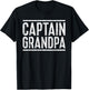 Captain Grandpa Shirt Men Fathers Day Boating T-Shirt - T-Shirt | Black